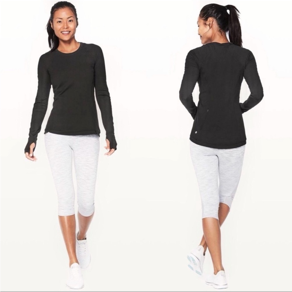 🆕 Lulul  Runderful Long Sleeve Sz 10 Black Thumbholes Cuffins - Picture 10 of 11
